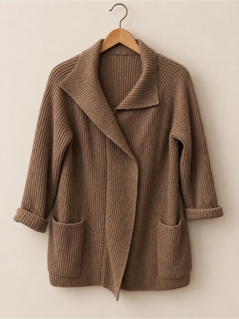 MaxMara | Ribbed Knit Virgin Wool Cashmere Full Zip Sweater Jacket Made in Italy